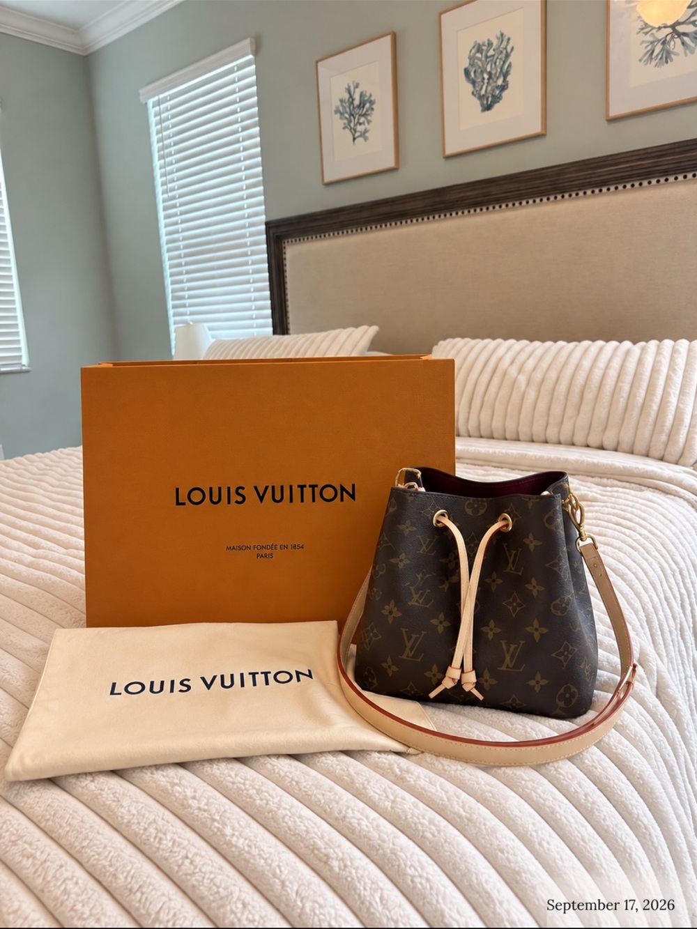 Louis Vuitton Monogram Nano Noé Crossbody Bag with Natural Vachetta Trim